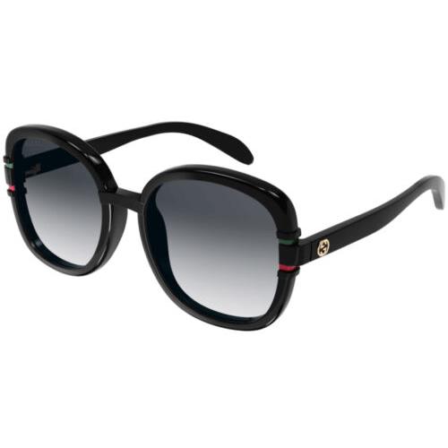 Gucci Women`s Black Rounded Butterfly Sunglasses GG1068SA 001 57 - Japan