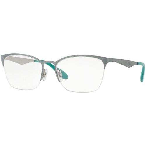 Ray Ban Designer Reading Glasses RX6345-2919-54 Silver/turquoise Blue Green 54mm