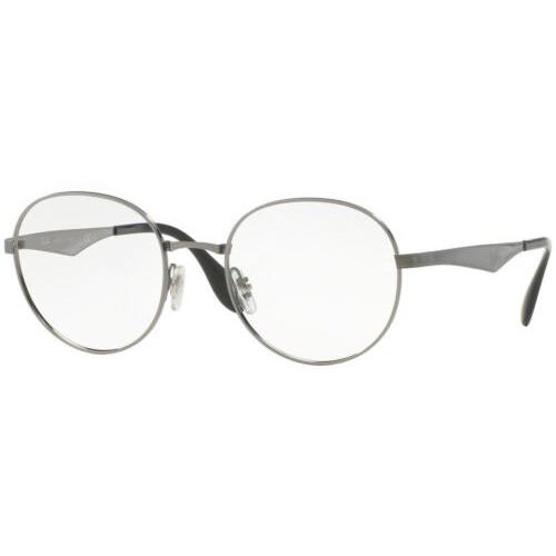 Ray Ban Designer Reading Glasses RX6343-2553-47 Gunmetal Silver Black 47mm