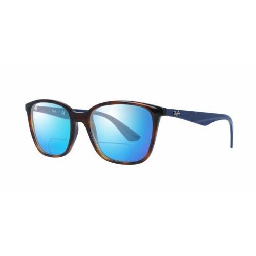 Ray-ban RB7066-5585 Ladies Polarize Bi-focal Sunglasses Tortoise Brown Gold 52mm Blue Mirror