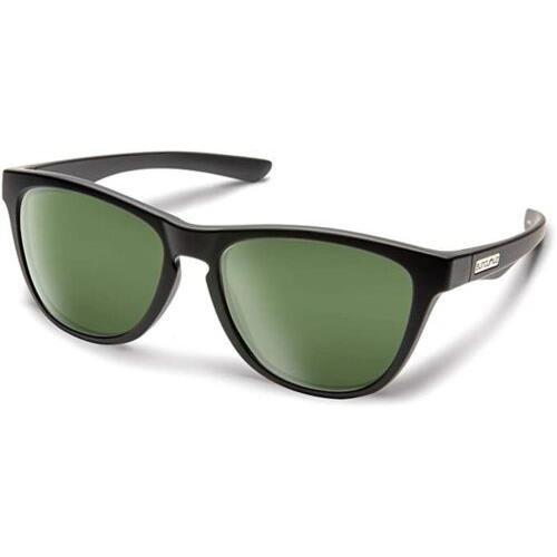 Suncloud by Smith Optics Topsail Polarized Sunglasses Classic Retro 55 mm Large Matte Black / Polarized Gray Green