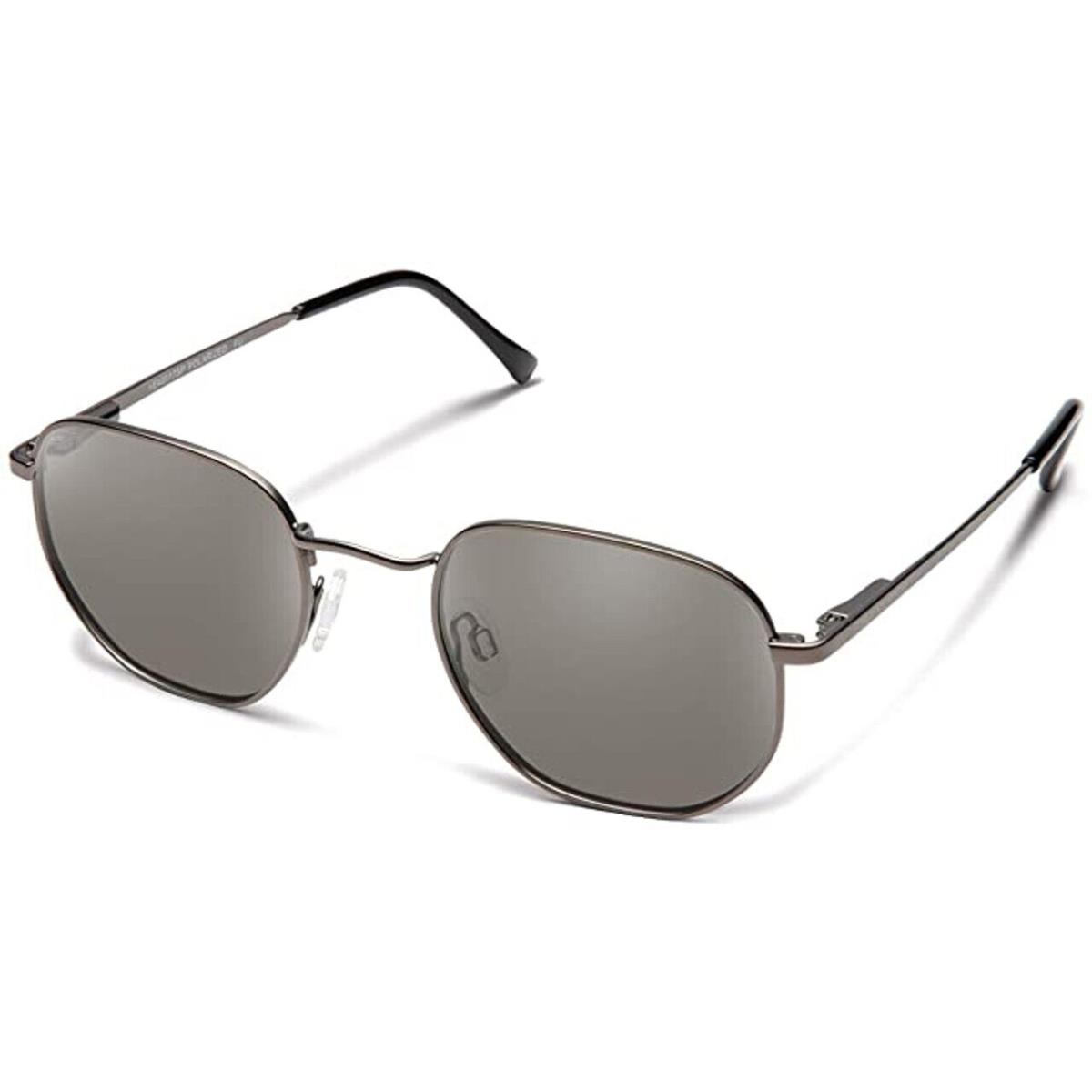 Suncloud Del Ray Polarized Sunglasses by Smith Hexagon Metal Pilot 4 Options Matte Gunmetal/Polarized Gray