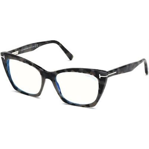 Tom Ford TF 5709 FT5709 -B Shiny Dark Grey Havana Blue Block 056 Eyeglasses