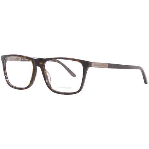 Alexander Mcqueen AM0323O 002 Eyeglasses Frame Men`s Havana/gold Full Rim 56mm