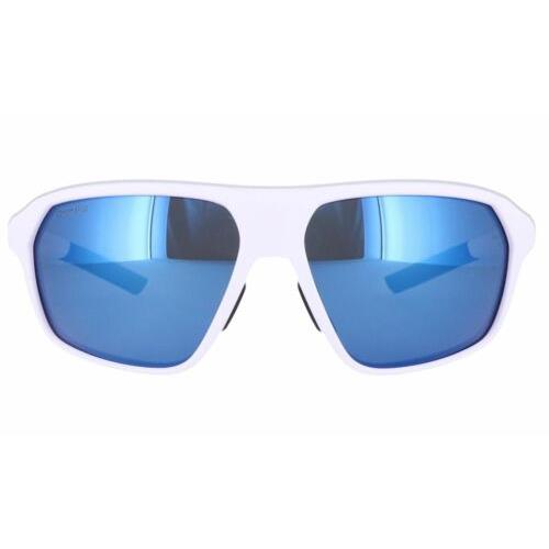 Smith Optics sunglasses Pathway - White , Matte White Frame, Polarized ChromaPop Blue Mirrored Lens