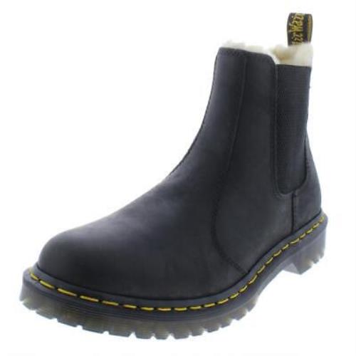 Dr. Martens Womens Leonore Leather Faux Fur Lined Chelsea Boots Shoes Bhfo 2922