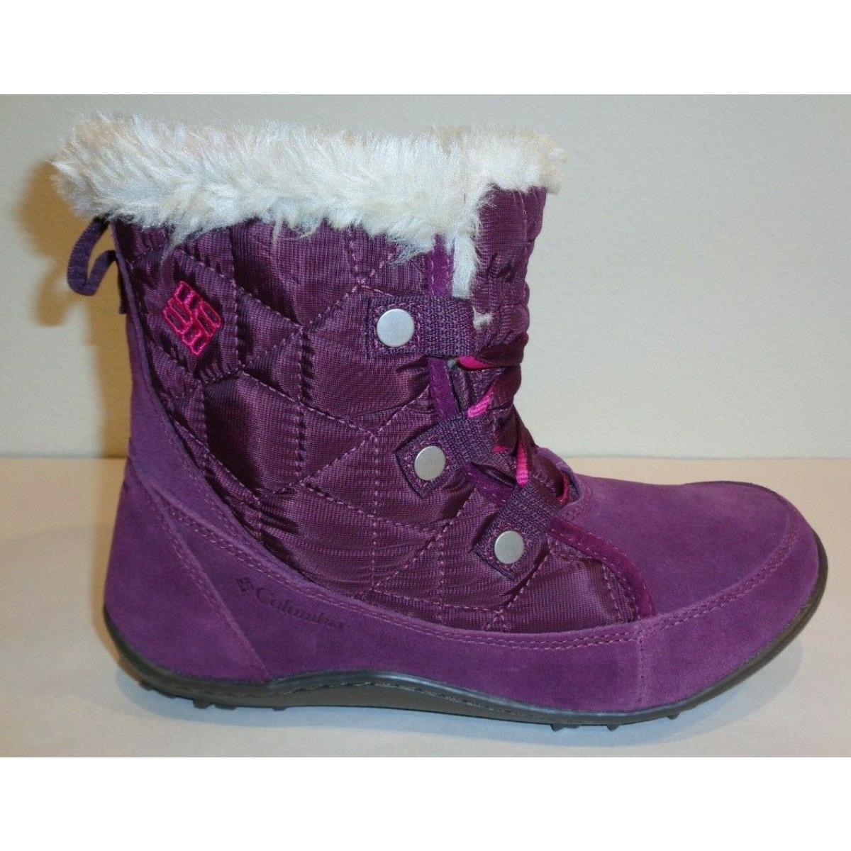 Columbia Size 6 Powder Summit Shorty Purple Waterproof Boots Womens Shoes