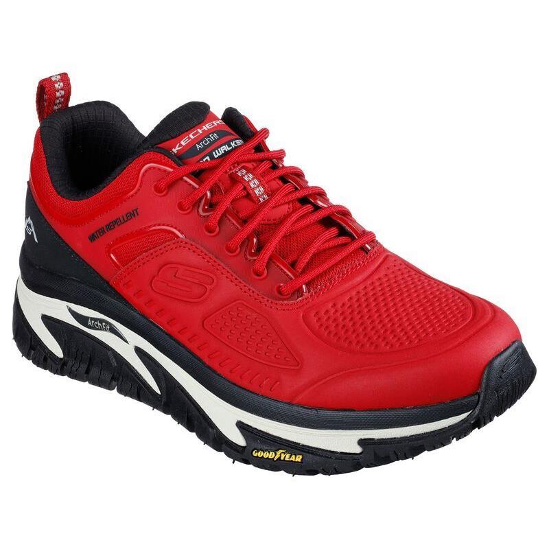 Men`s Skechers Arch Fit Road Walker Shoes - Red