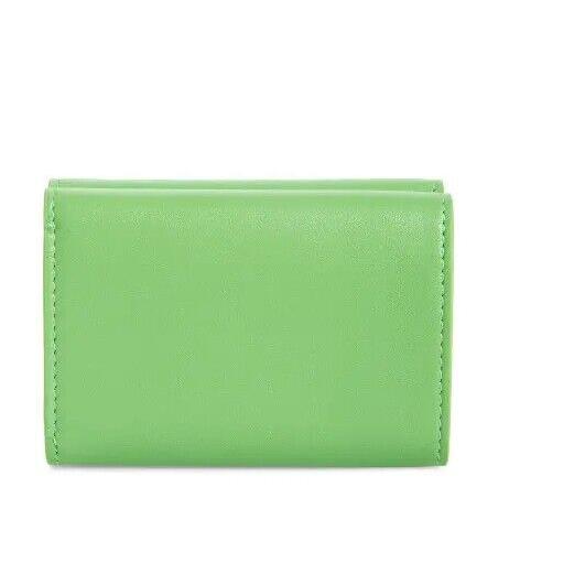Balenciaga Mini Logo Leather Wallet Light Green