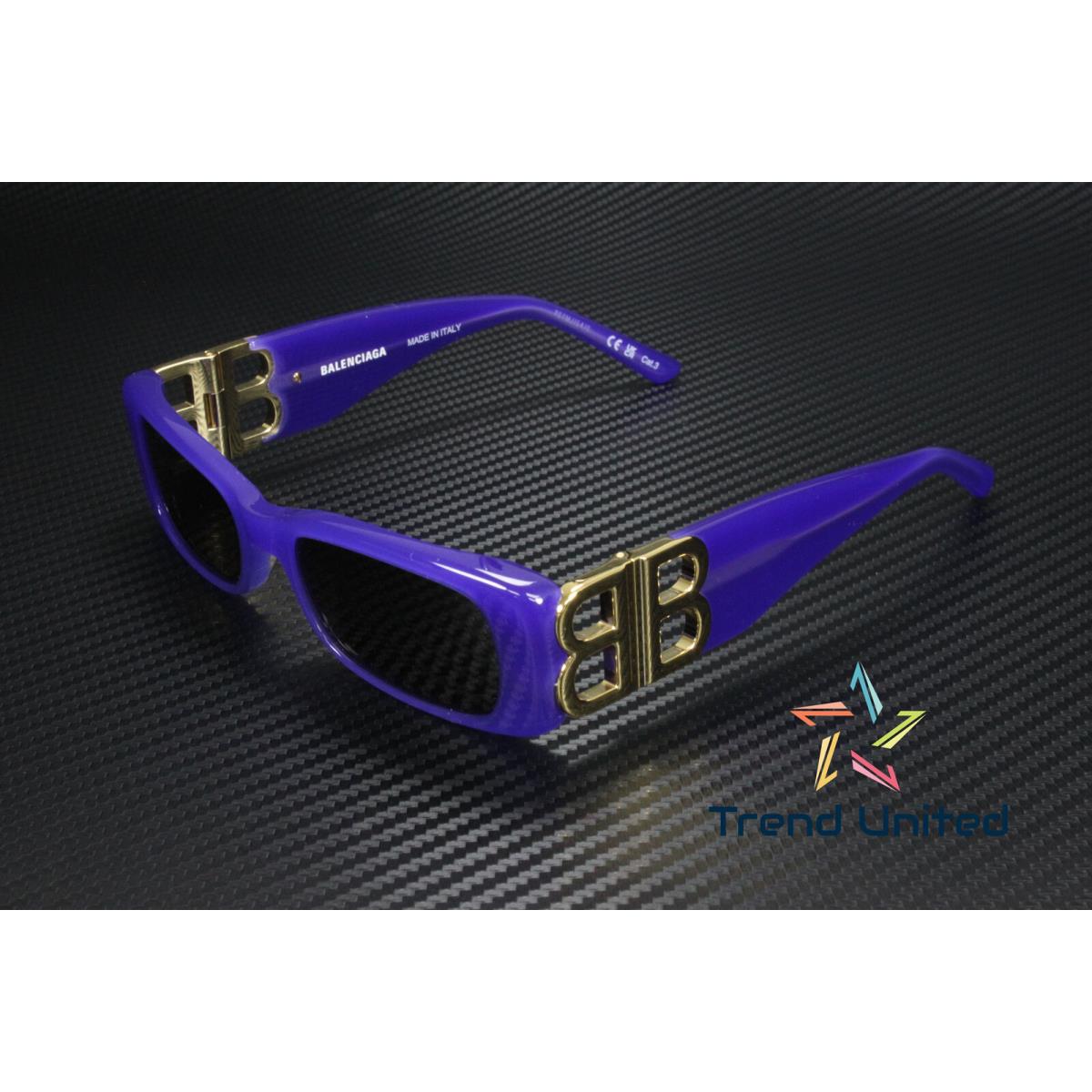 Balenciaga BB0096S 004 Rectangular Violet Gold Grey 51 mm Women`s Sunglasses