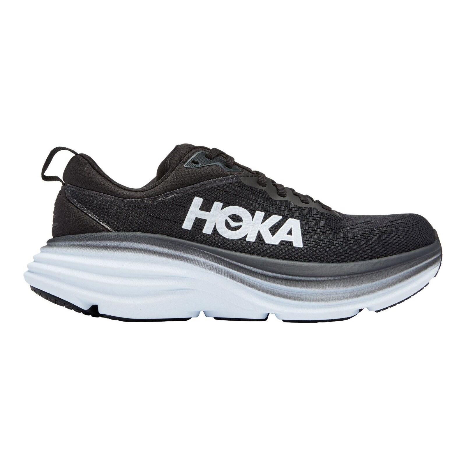 Hoka One One Bondi 8 Running Shoes Women`s US Sizes 6-12 Colors Available Black / White