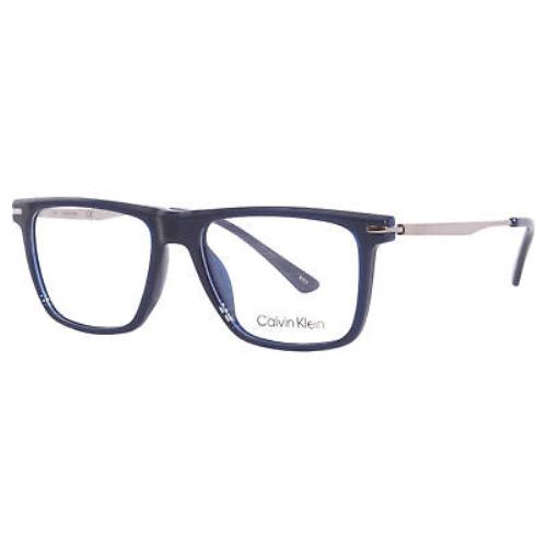 Calvin Klein CK22502 438 Eyeglasses Men`s Blue Full Rim Rectangle Shape 55mm