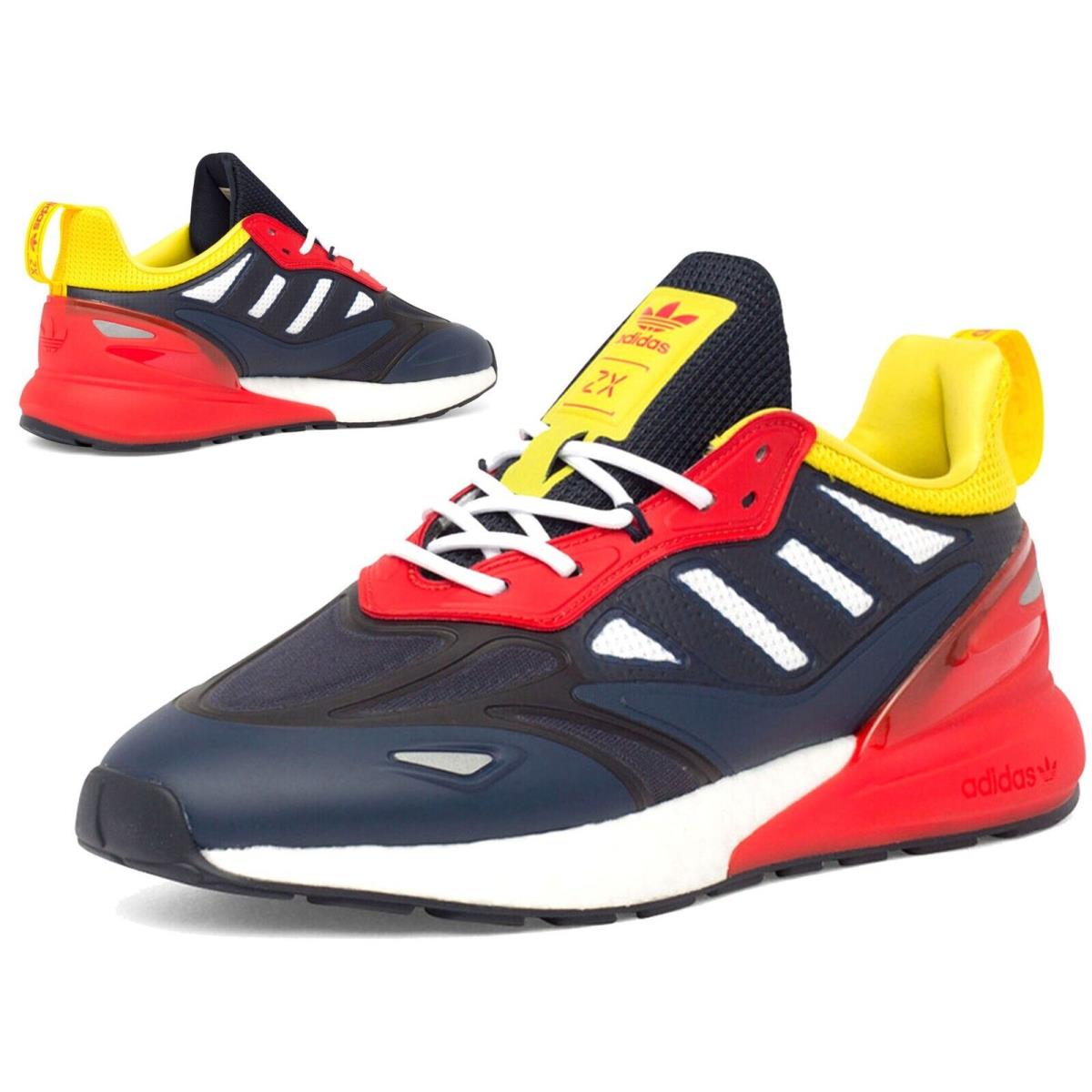 Adidas ZX 2K Boost Mens Athletic Sneaker Casual Shoes Red Yellow All Sizes