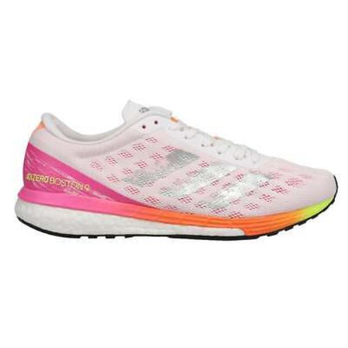 Adidas H68744 Adizero Boston 9 Womens Running Sneakers Shoes - Pink White