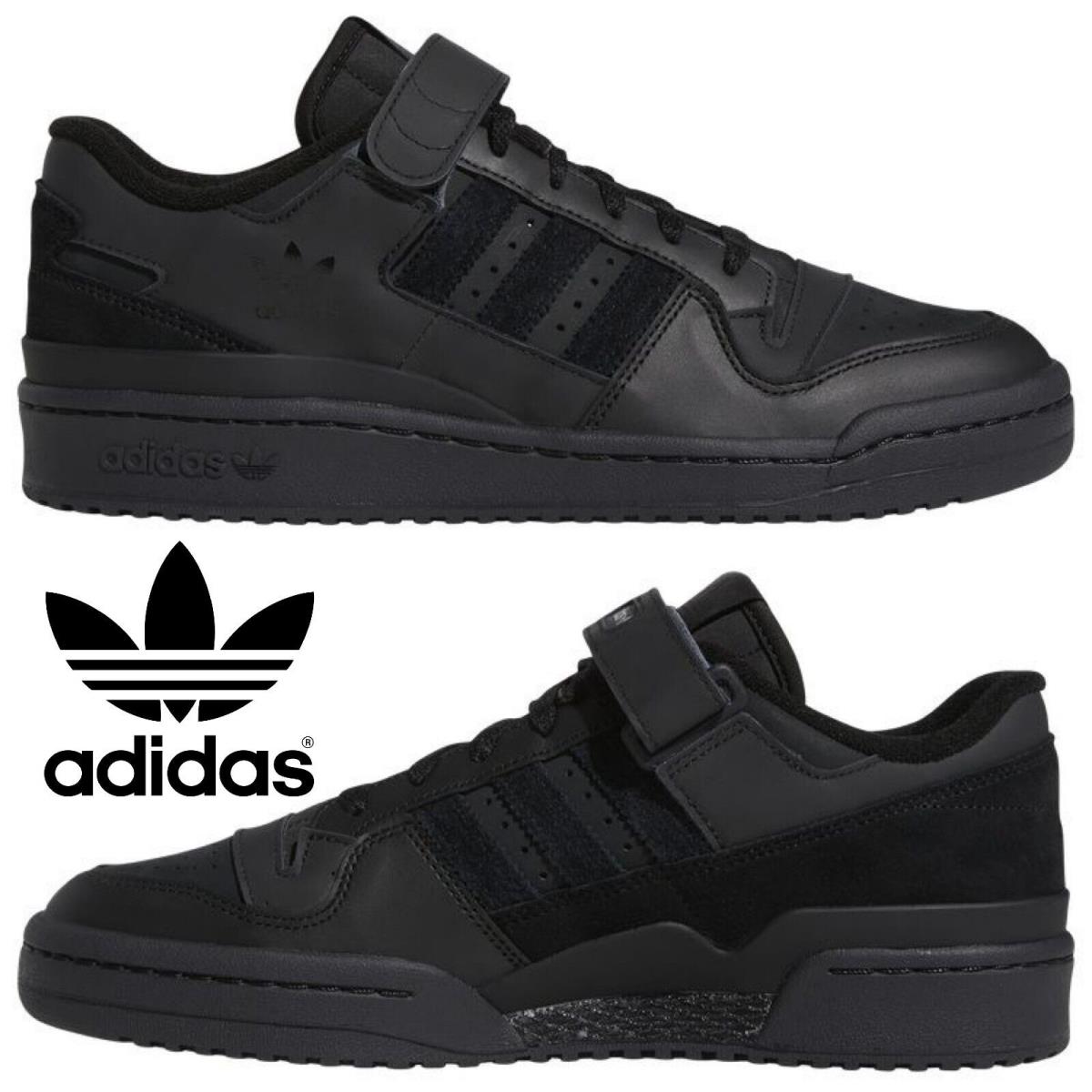 Adidas Originals Forum Low Men`s Sneakers Comfort Sport Casual Shoes Black - Black , Black/Black Manufacturer