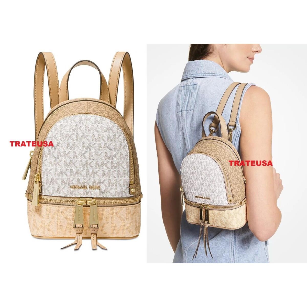 Michael Kors Michael Logo Rhea Zip Extra Small Messenger Backpack