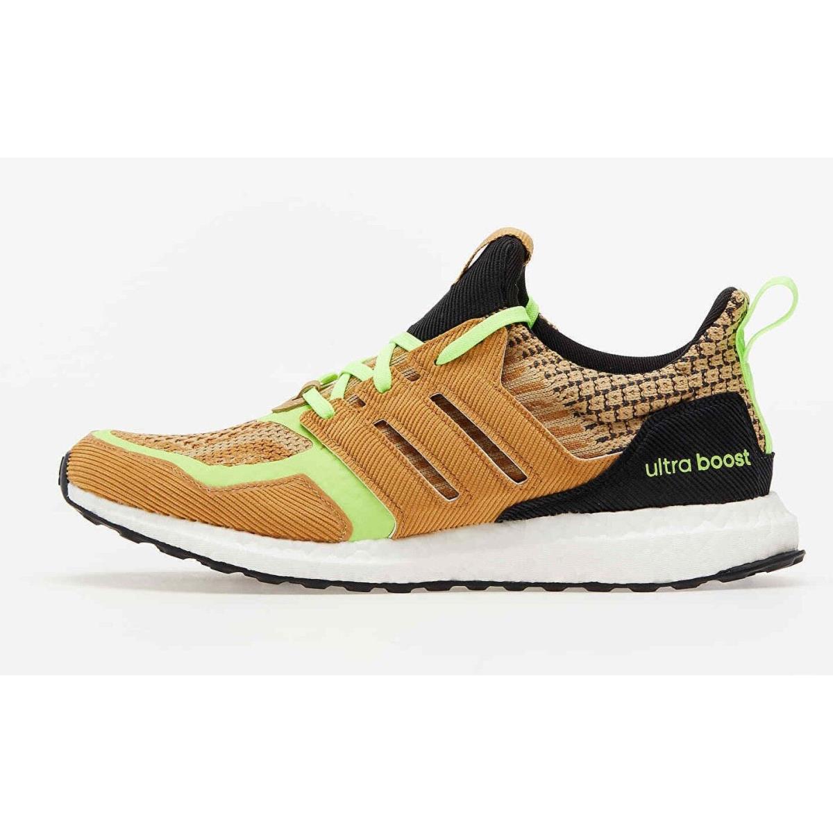 Adidas Ultraboost 5.0 Dna Brown Volt Neon Athletic Running Shoes GX 5255
