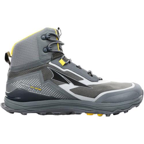 Altra Men`s Lone Peak All-weather Mid Trail Running Shoes - Gray Yellow - 11.5