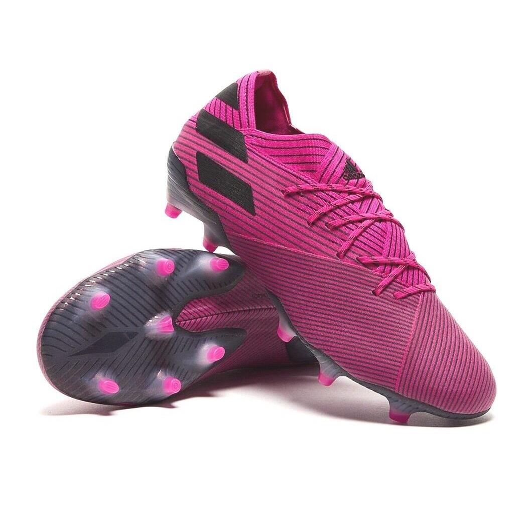 Mens Adidas Nemeziz 19.1 FG Messi Shock Pink Black Soccer Football Cleats Shoes