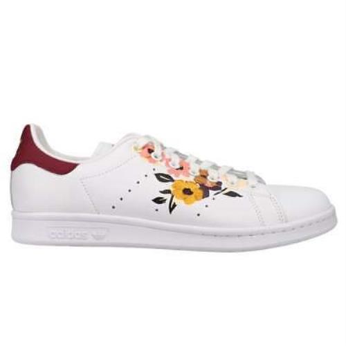 Adidas FW2524 Stan Smith Floral Lace Up Womens Sneakers Shoes Casual - White - White