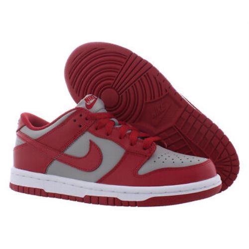 Nike Dunk Low Boys Shoes - Red/Grey/White , Red Main