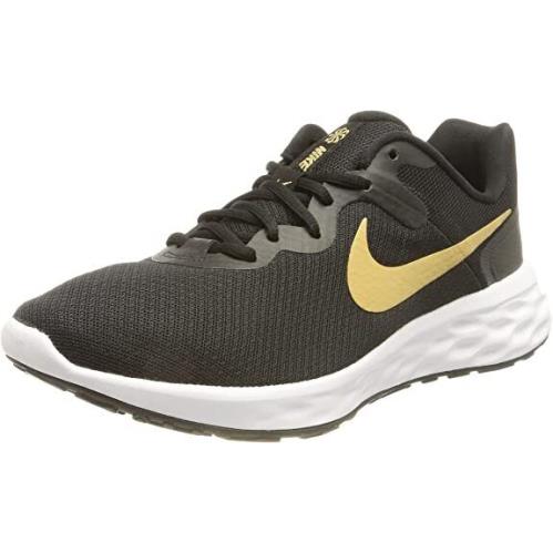 Nike Men`s Revolution 6 Running Shoe 11 11.5 12 US Size Black/Gold/White