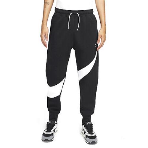 Men`s Nike Black/white Sportswear Swoosh Tech Fleece Pants