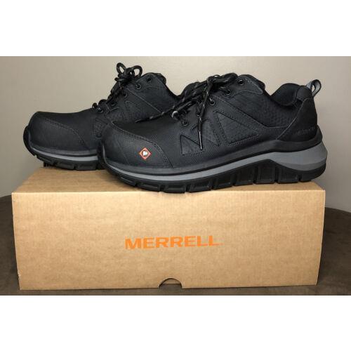 Merrell Work Fullbench Speed CF Shoes Men`s US 7.5 M Black Carbon Toe