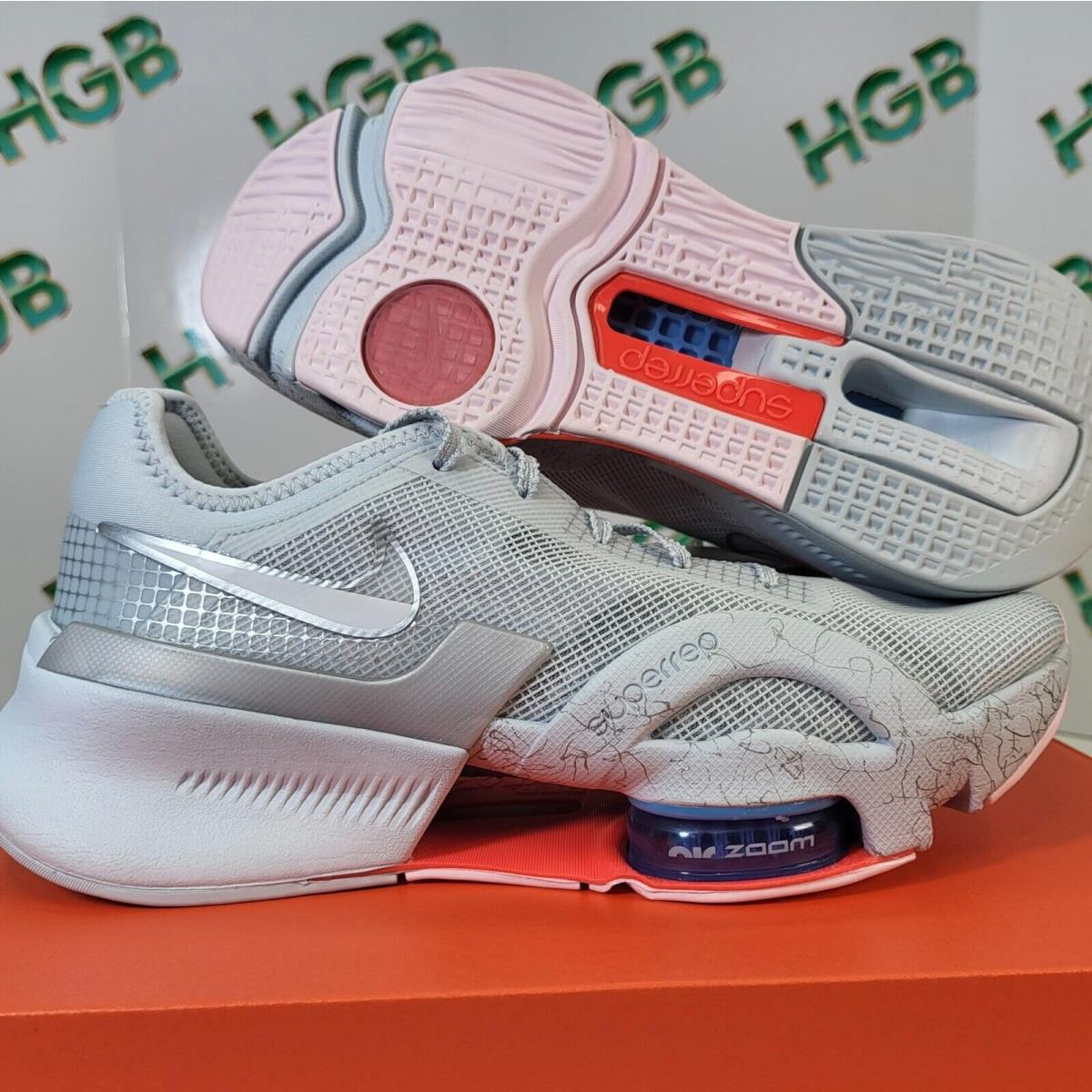 Nike Air Zoom Superrep 3 Women`s Training Sneaker Shoe Rare Platinum DA9492-004