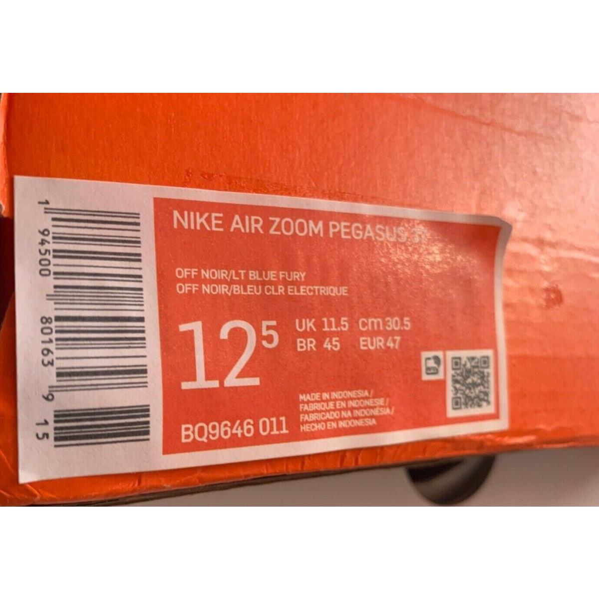 Nike shoes Air Zoom Pegasus - OFF NOIR/LT BLUE FURY , BQ9646 011 Manufacturer 5