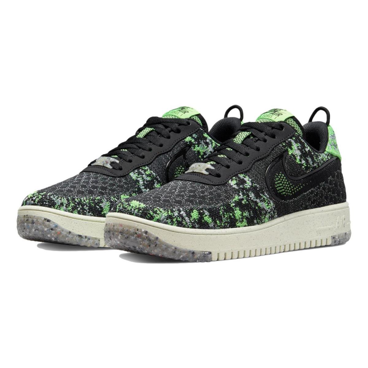 Nike Air Force 1 Crater Flyknit Next Nature `black Volt` Men`s Shoes DM0590-002