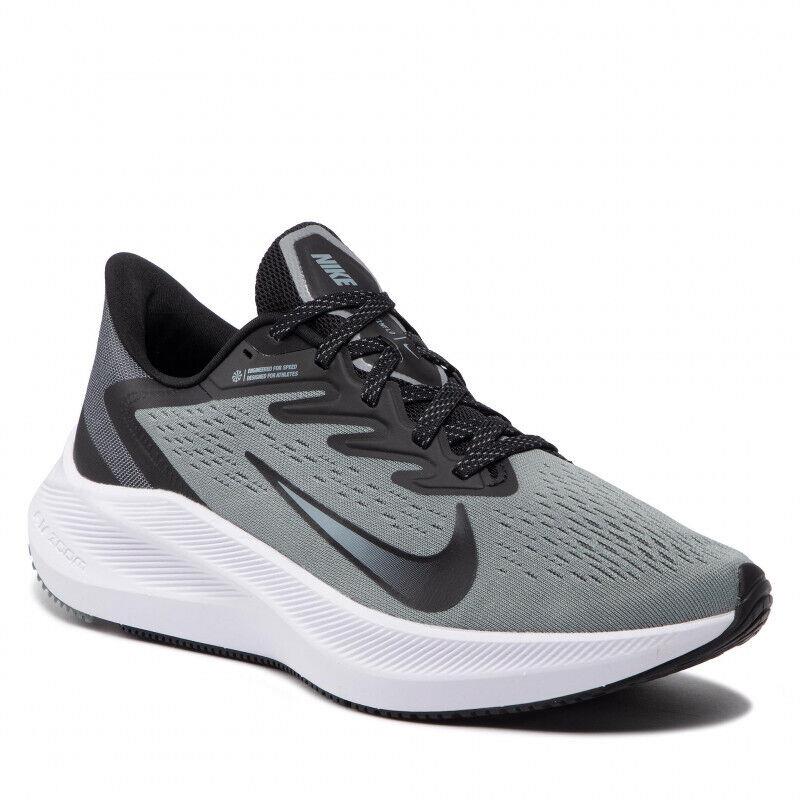 Nike Air Zoom Winflo 7 CJ0291-003 Men`s Grey/black/white Running Shoes TV188 - Grey/Black/White