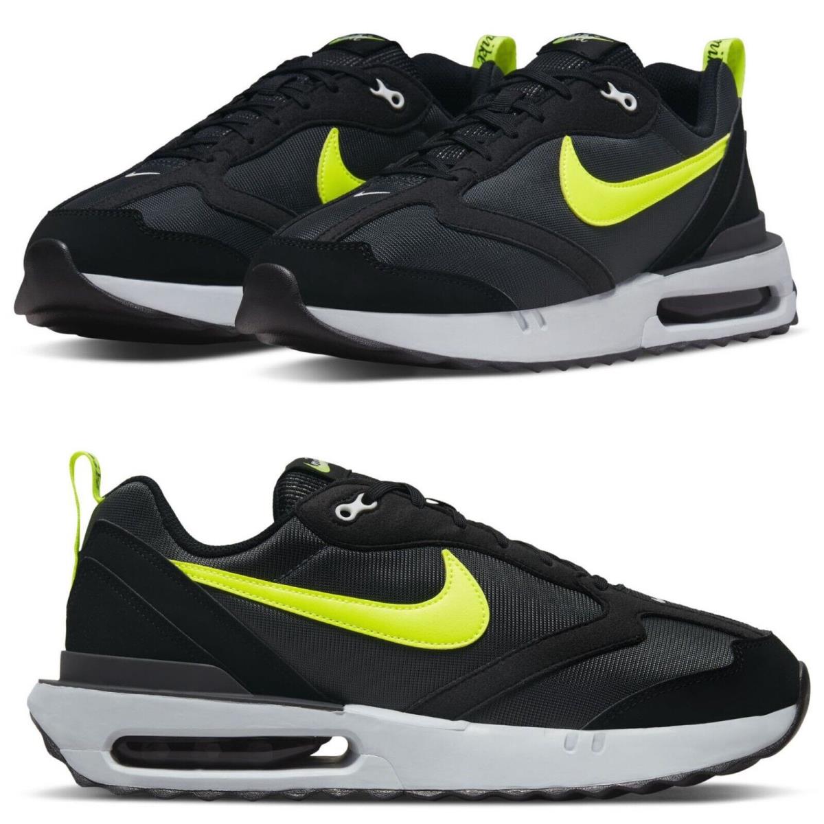 Nike Air Max Dawn Athletic Sneakers Casual Shoes Black Volt Mens 8-11.5