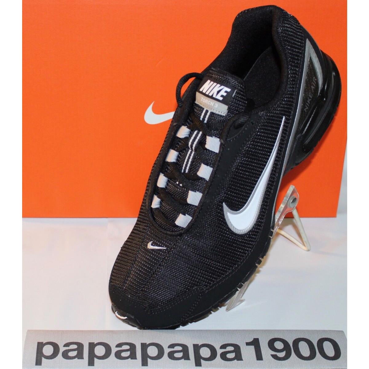Air Max Torch 3 Nike Men`s Running Shoe Black/white-metallic Silver 319116