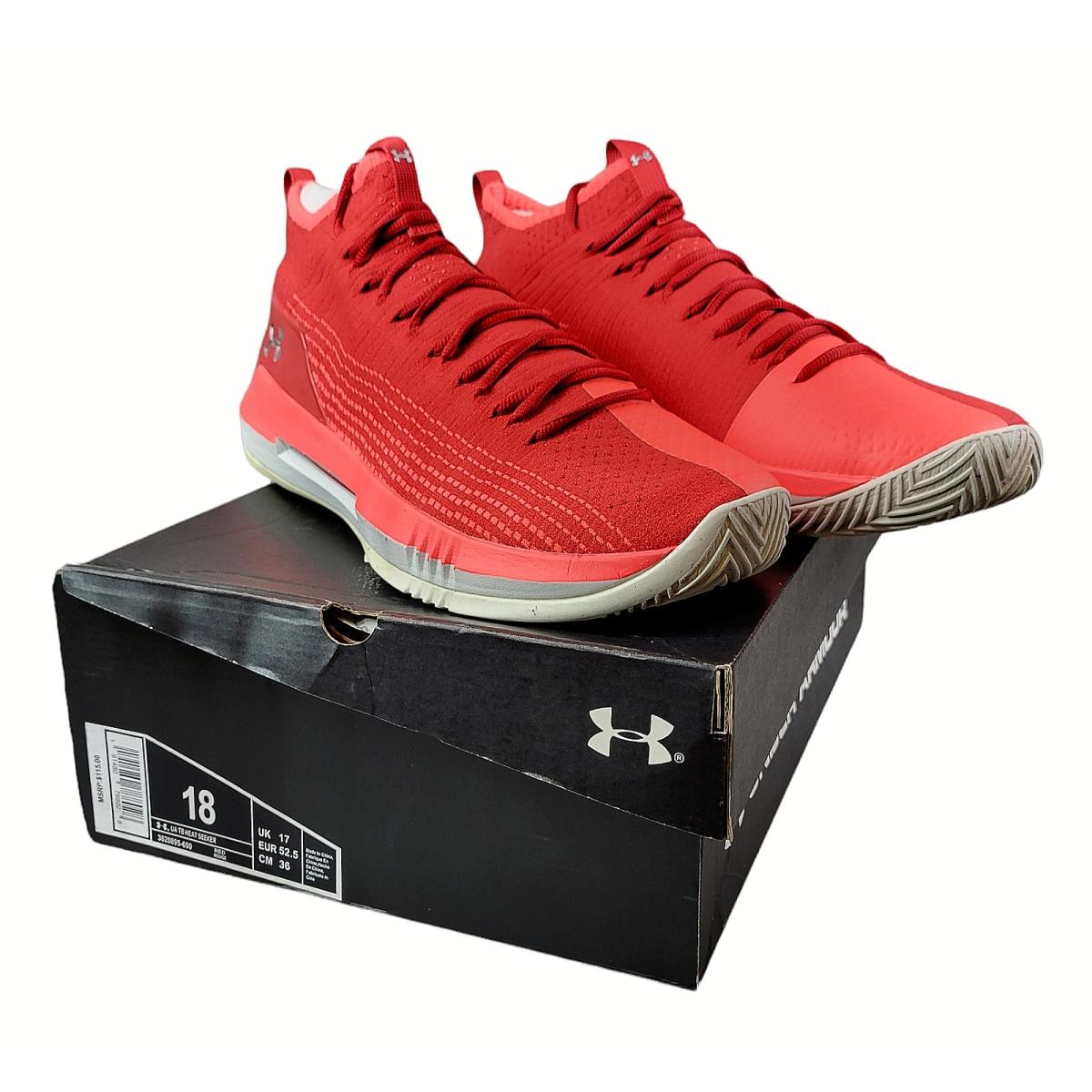 Under Armour Heat Seeker Basketball Shoes 3020895-600 Red Pink Men`s Size US 18