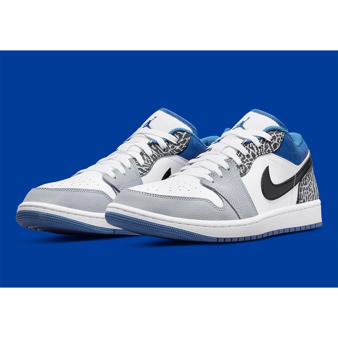Nike Air Jordan 1 Low SE Shoes True Blue Cement Grey DM1199-140 Men`s