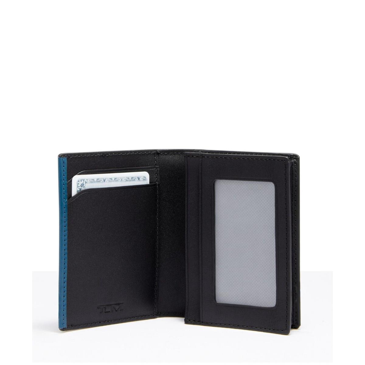 Tumi Nassau Slg Leather Gusseted Card Case Blue/black 01262156TQD-NWT