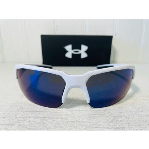 Under Armour UA Blitzing Sport Sunglasses White Blue Mirror Lenses UA0012/S