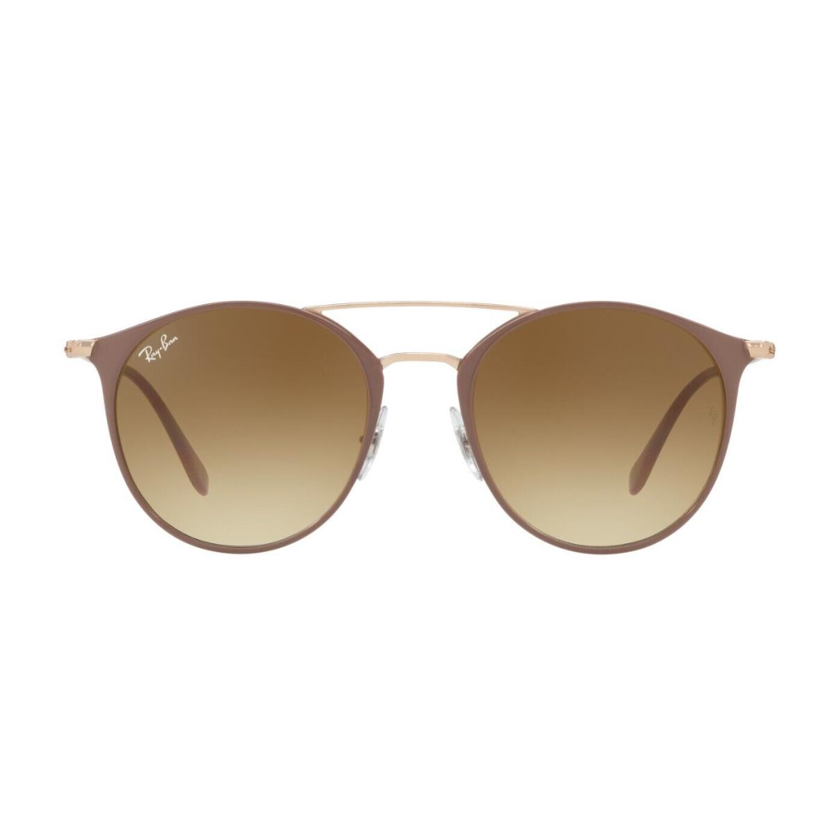 Ray-ban Double Bridge RB3546 Beige Copper/light Brown Shaded 907151 Sunglasses - Frame: Beige Copper, Lens: Light Brown Shaded