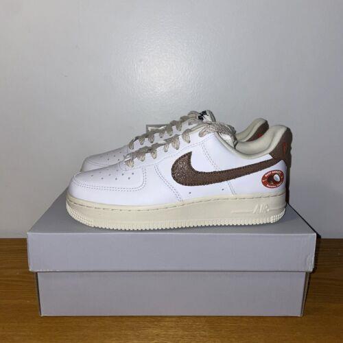 Nike Women`s Air Force 1 `07 LX DJ9943-101 White Coconut Brown Shoes Size 6-9