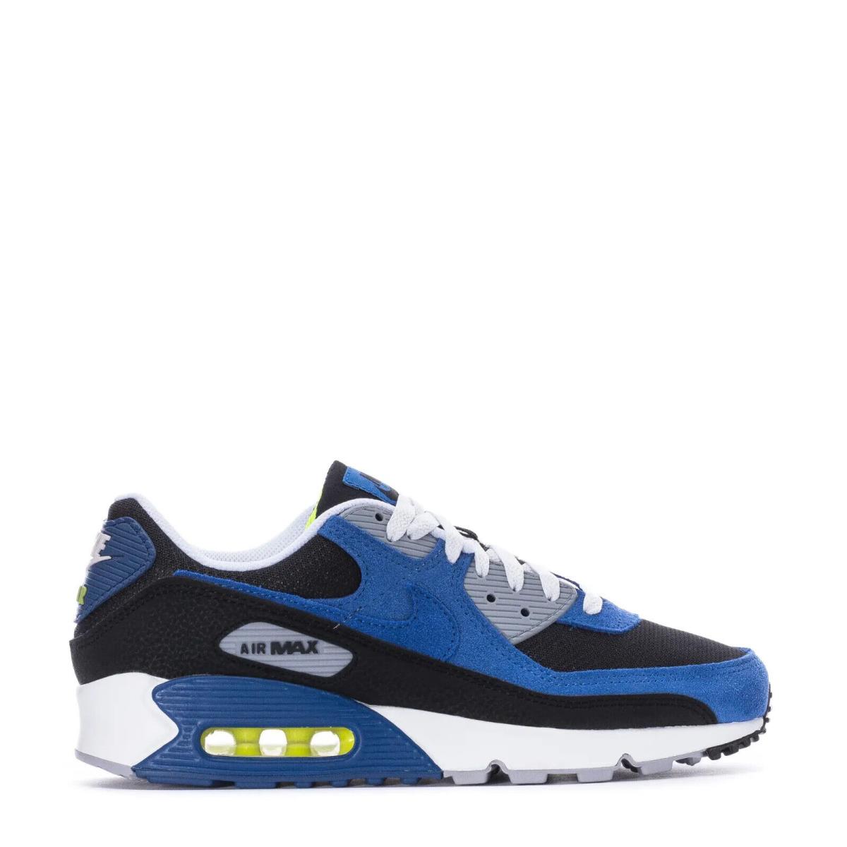 Men`s Nike Air Max 90 Shoes Black Blue Yellow White Sneakers Athletic