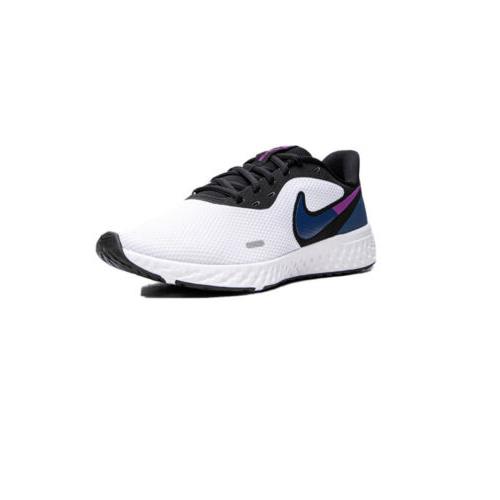 Women Nike Revolution 5 Running Shoes Sneakers White/blue/black BQ3207-102 - White/Blue/Black