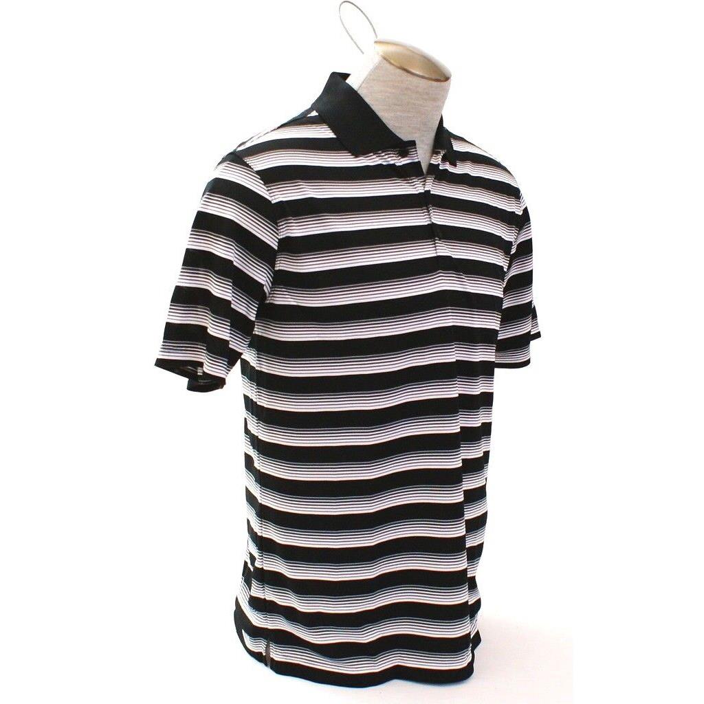 Nike Golf Dri Fit Black White Standard Fit Short Sleeve Polo Shirt Men`s - Black & White