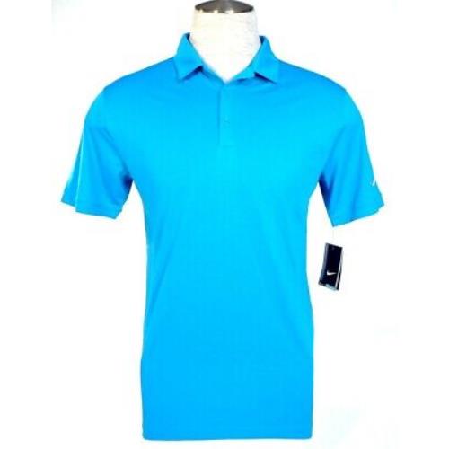 Nike Golf Dri Fit Standard Fit Blue Short Sleeve Polo Shirt Men`s