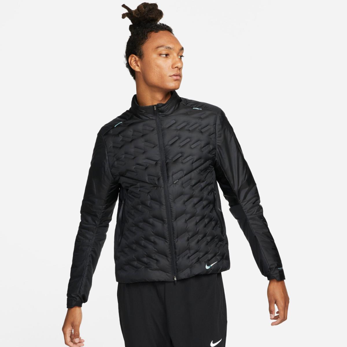 Nike Therma-fit Adv Repel Men`s Down-fill Running Jacket DD5667 Black Large