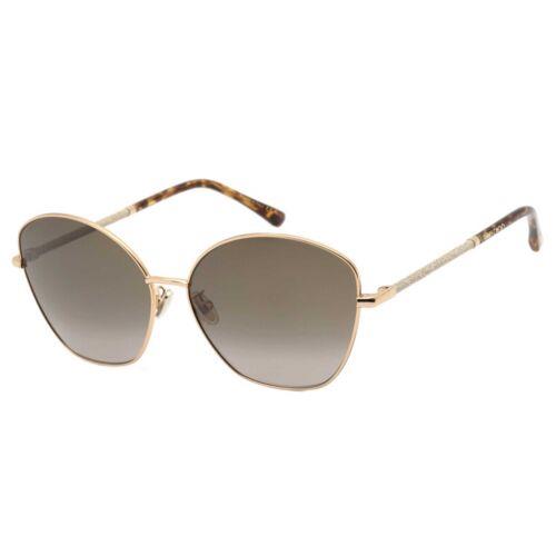 Jimmy Choo Women`s Sunglasses Gold Havana Cat-eye Metal Frame Marilia/g/sk 006J