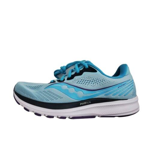 Saucony Ride 14 Woman`s 9.5M Blue Athletic Running Sneaker S10650-20
