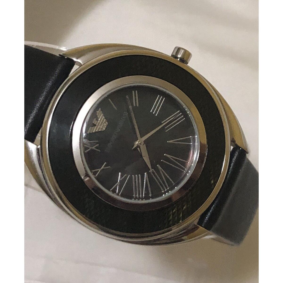Emporio Armani watch Lily - Black, mother of pearl Dial, Black Band, Silver Bezel 7