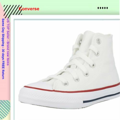 Converse Chuck Taylor All Star Hi Optical White Textile Child Trainers Shoes 3