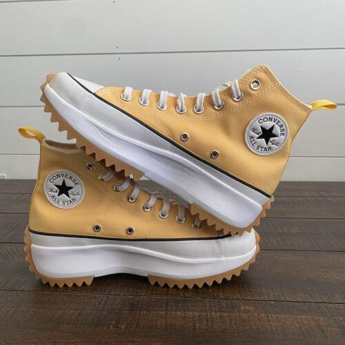 Converse Run Star Hike Hi Yellow White Citron Zest Platform Shoes 